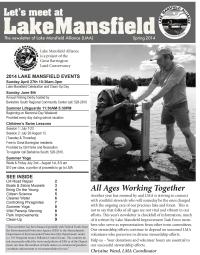 Lake Mansfield Newsletter Cover - 2014