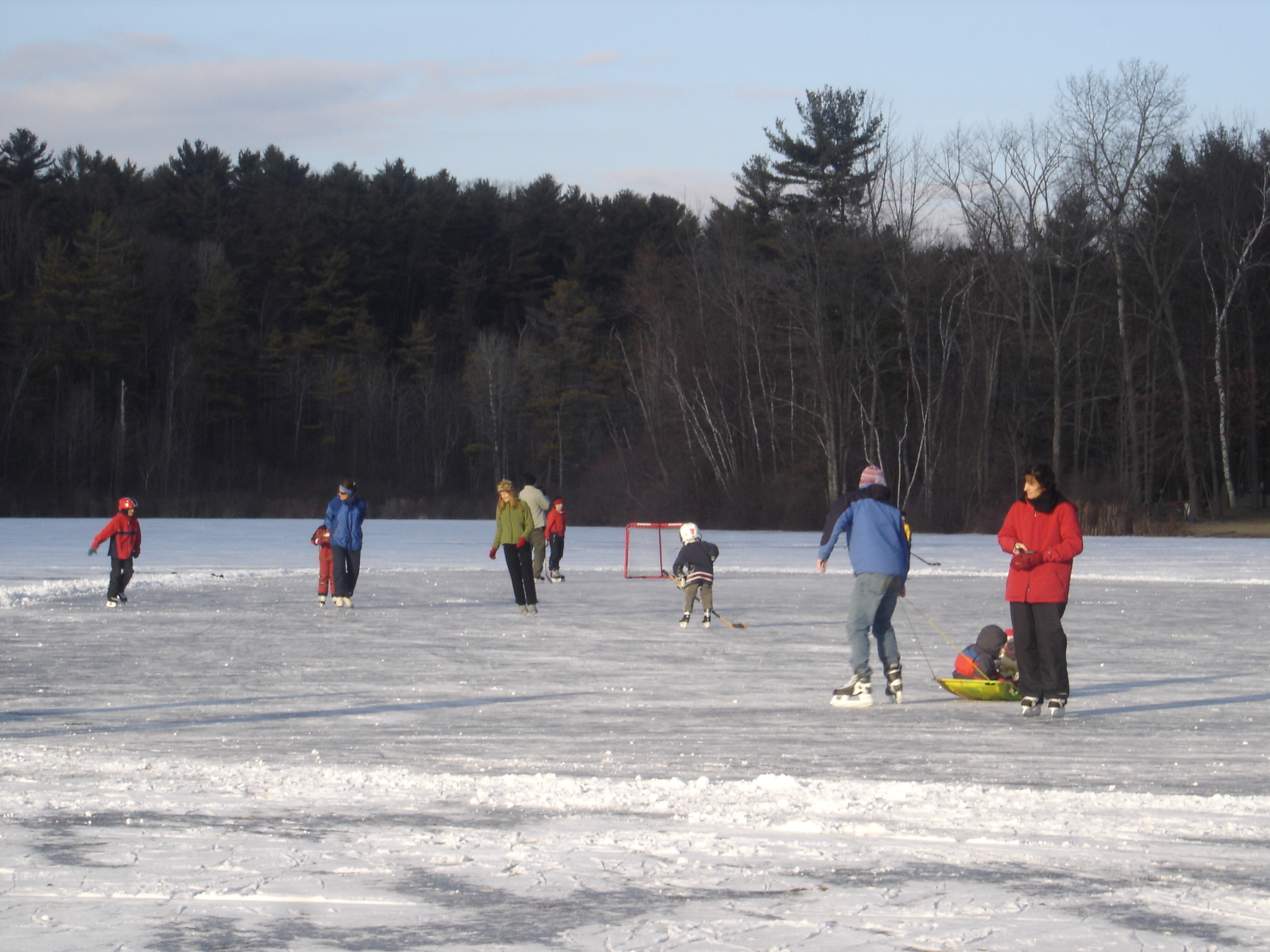 Winter activities are fun at Lake Mansfield in Great Barrington MA 