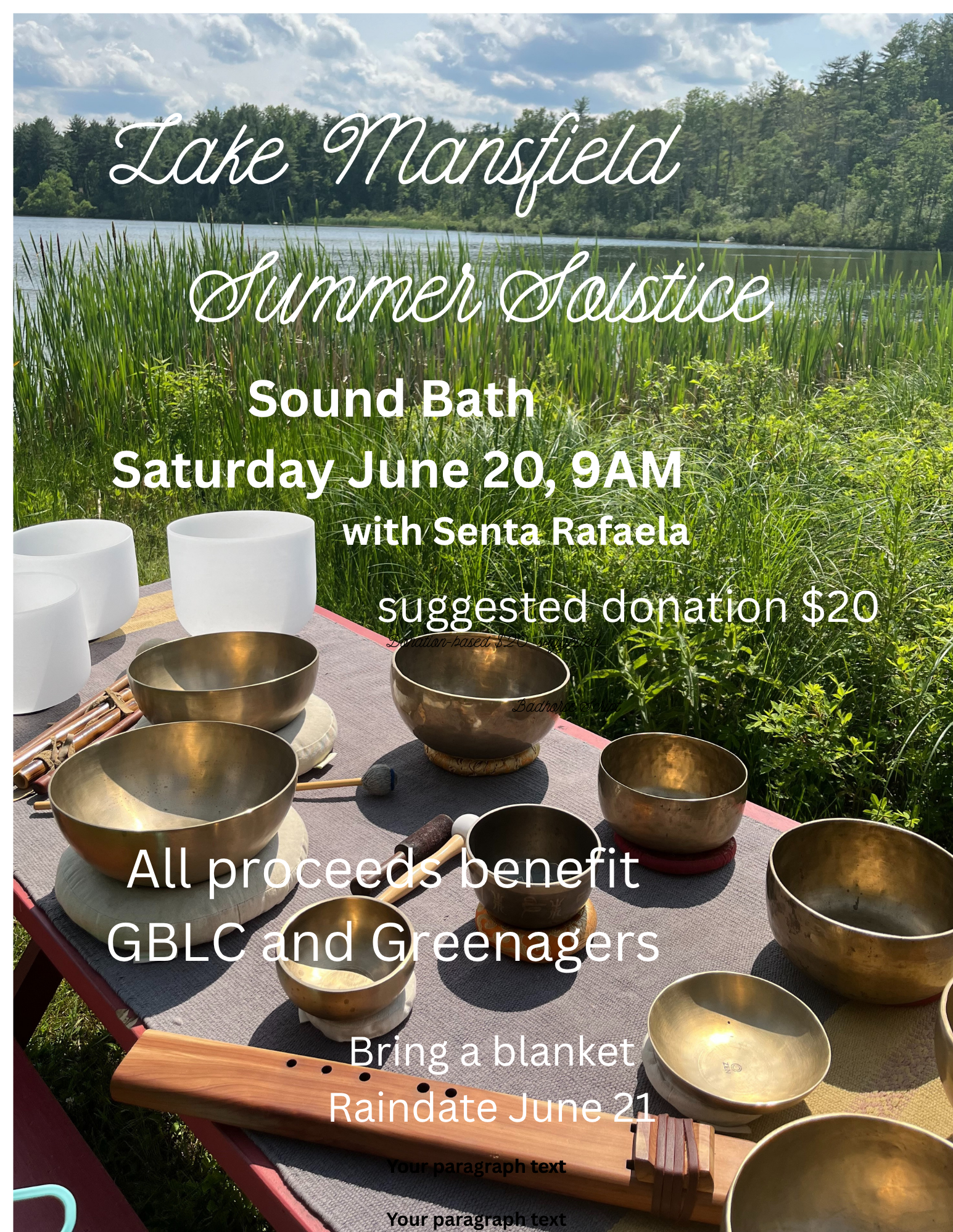 Lake Mansfield Summer Solstice Sound Bath, Sat. June 20th 9AM (Rain date: June 21) 