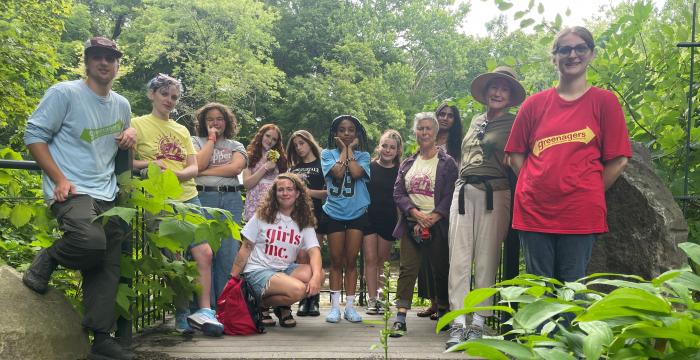Girls Inc of the Berkshires traveled from Pittsfield to Great Barrington to visit River Walk and learn about the trail creation and connections. The River Walk – Greenagers Internship Team provide the visitors with a guided tour.