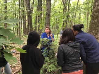 Arianna teaching about Eastern Hemlock