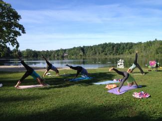 yoga at Lake Mansfield