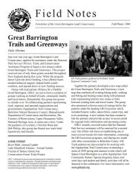 Great Barrington Land Conservancy Newsletter Cover - 2008
