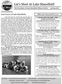 Lake Mansfield Newsletter Cover - 2008