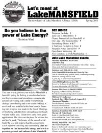 Lake Mansfield Newsletter Cover - 2011